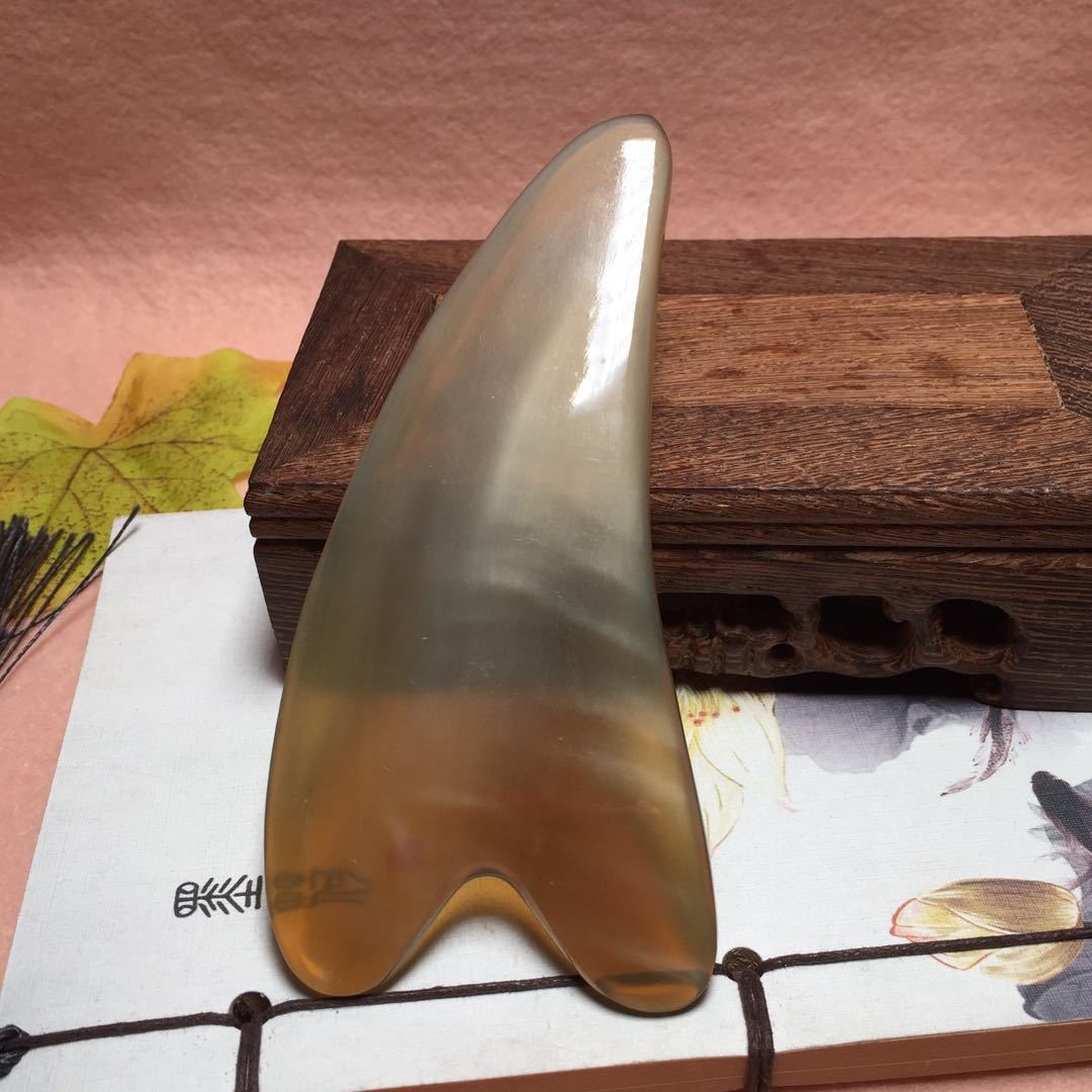 天然白水牛角刮痧板按摩板刮板家用面部脸部颈部背部全身通用加厚